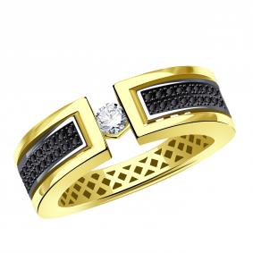 Кольцо из лимонного золота BERGER Бл110678ч с фианитом Бл110678ч фото