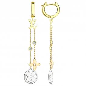 Серьги из лимонного золота BERGER Бл120314 с фианитом Бл120314 фото