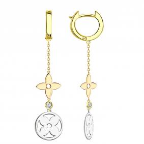 Серьги из лимонного золота BERGER Бл120315 с фианитом Бл120315 фото