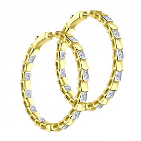 Серьги из лимонного золота BERGER Бл120325 с фианитом Бл120325 фото