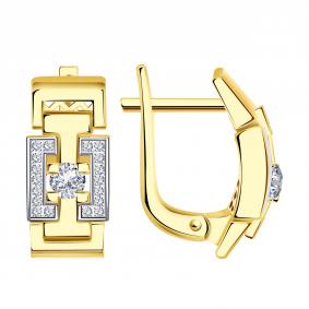 Серьги из лимонного золота BERGER Бл120684 с фианитом Бл120684 фото