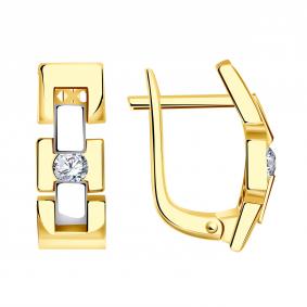 Серьги из лимонного золота BERGER Бл120686 с фианитом Бл120686 фото