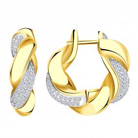 Серьги из лимонного золота BERGER Бл120779 с фианитом Бл120779 фото