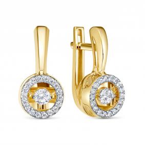 Серьги из лимонного золота BERGER с танцующим фианитом Бл121240 Бл121240 фото