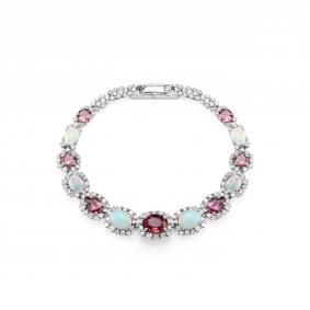 Серебряный браслет Дар Брэ-0142рск117042816128 с опалом и турмалином Брэ-0142рск117042816128 фото