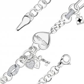 Серебряный браслет BERGER Бс070211 с фианитом и ониксом Бс070211 фото