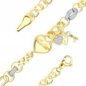 Браслет из лимонного серебра BERGER Бс070211л с фианитом Бс070211л фото