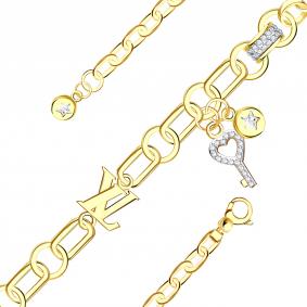 Браслет из лимонного серебра BERGER Бс070246л с фианитом Бс070246л фото