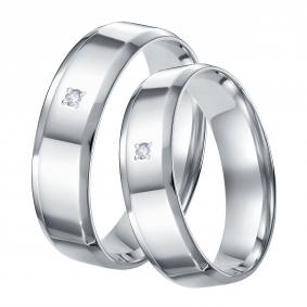 Серебряное обручальное кольцо 6 мм BERGER с фианитом Бс090043/1 Бс090043/1 фото