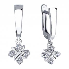Серебряные серьги BERGER Бс120066 с фианитом Бс120066 фото