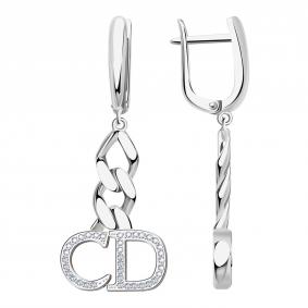 Серебряные серьги BERGER Бс120104 с фианитом Бс120104 фото