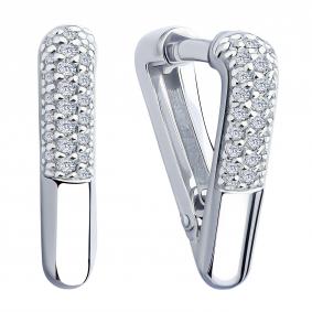 Серебряные серьги BERGER Бс120212 с фианитом Бс120212 фото