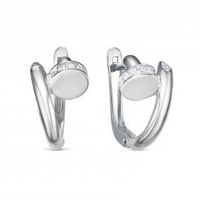 Серебряные серьги BERGER Бс120329 с фианитом Бс120329 фото