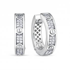 Серебряные серьги BERGER Бс120387 с фианитом Бс120387 фото