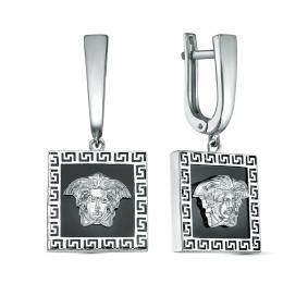 Серебряные серьги BERGER Бс120414 с ониксом Бс120414 фото