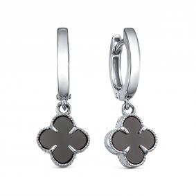 Серебряные серьги BERGER Бс120421 с ониксом Бс120421 фото