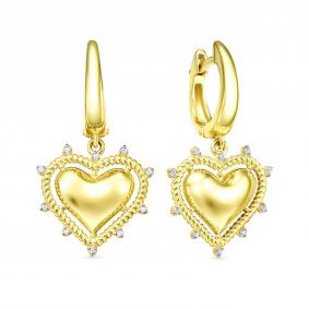 Серьги из лимонного серебра BERGER Бс120695л с фианитом Бс120695л фото