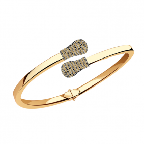 Золотой браслет Спичка Александра с фианитом Бф003ск-7-ж Бф003ск-7-ж фото