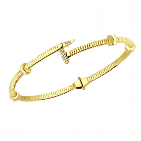 Браслет из лимонного золота Гвоздь Александра с фианитом Бф003сл-4-ж Бф003сл-4-ж фото