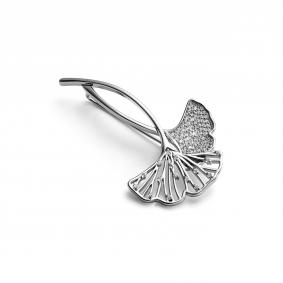 Серебряная брошь Дар Бш-2302р00 с фианитом Бш-2302р00 фото