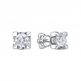 Серьги из белого золота RoseGrace ВБр-5-9032-103И1-2Б с бриллиантом выращенным ВБр-5-9032-103И1-2Б фото
