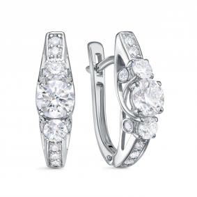 Серьги из белого золота RoseGrace ВБр-5-7517-103-2Б с бриллиантом выращенным ВБр-5-7517-103-2Б фото