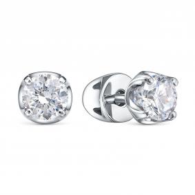 Серьги из белого золота RoseGrace ВБр-5-7914-103-2Б с бриллиантом выращенным ВБр-5-7914-103-2Б фото