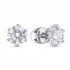 Серьги из белого золота RoseGrace ВБр-5-7915-103-2Б с бриллиантом выращенным ВБр-5-7915-103-2Б фото