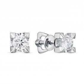Серьги из белого золота RoseGrace ВБр-5-7924-103И1-2Б с бриллиантом выращенным ВБр-5-7924-103И1-2Б фото