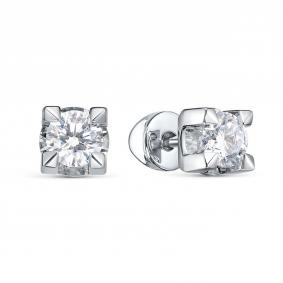 Серьги из белого золота RoseGrace ВБр-5-8377-103И1-2Б с бриллиантом выращенным ВБр-5-8377-103И1-2Б фото