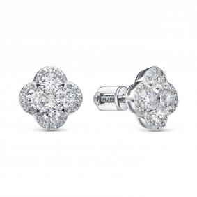 Серьги из белого золота RoseGrace ВБр-5-9023-103-2Б с алмазом огранённым синт ВБр-5-9023-103-2Б фото