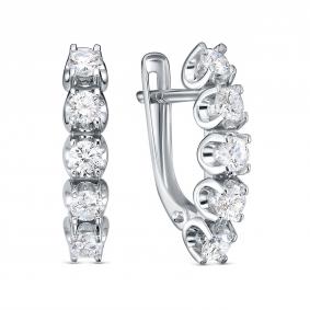 Серьги из белого золота RoseGrace ВБр-5-9460-103-2Б с бриллиантом выращенным ВБр-5-9460-103-2Б фото