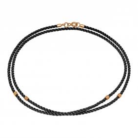 Текстильный шнурок-колье с декоративным элементом из золоченого серебра Высоковы 585 Г-9-П Г-9-П фото