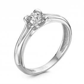 Серебряное кольцо GRIGORIEV Г01-10-5308(с) с фианитом и бриллиантом Г01-10-5308(с) фото