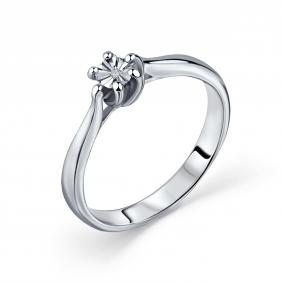 Серебряное кольцо GRIGORIEV Г01-10-5379(с) с фианитом и бриллиантом Г01-10-5379(с) фото