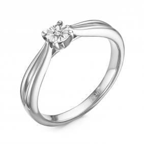 Серебряное кольцо GRIGORIEV Г01-10-5380(с) с фианитом и бриллиантом Г01-10-5380(с) фото