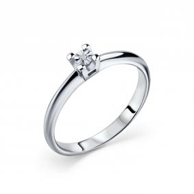 Серебряное кольцо GRIGORIEV Г01-10-5395(с) с бриллиантом Г01-10-5395(с) фото