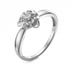 Серебряное кольцо GRIGORIEV Г01-10-5414(с) с бриллиантом Г01-10-5414(с) фото