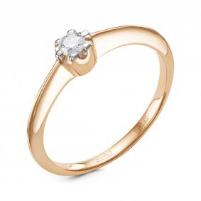 Золотое кольцо GRIGORIEV Г01-11-0032 с бриллиантом Г01-11-0032 фото