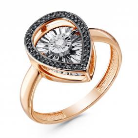 Золотое кольцо GRIGORIEV Г01-11-5497-13-00 с бриллиантом и чёрным бриллиантом Г01-11-5497-13-00 фото