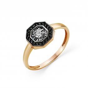 Золотое кольцо GRIGORIEV Г01-11-5608-13-00 с бриллиантом и чёрным бриллиантом Г01-11-5608-13-00 фото