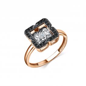 Золотое кольцо GRIGORIEV Г01-11-5889-13-00 с бриллиантом и чёрным бриллиантом Г01-11-5889-13-00 фото