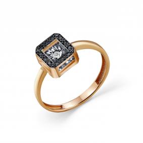 Золотое кольцо GRIGORIEV Г01-11-5903-13-00 с бриллиантом и чёрным бриллиантом Г01-11-5903-13-00 фото