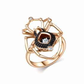 Золотое кольцо GRIGORIEV Г01-11-5954-13-00-1 с бриллиантом и чёрным бриллиантом Г01-11-5954-13-00-1 фото