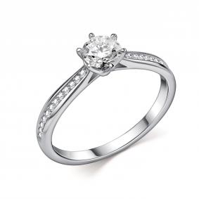 Кольцо из белого золота GRIGORIEV Г01-12-01299-51-00-2 с бриллиантом Г01-12-01299-51-00-2 фото