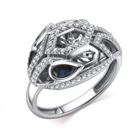 Кольцо из белого золота GRIGORIEV Г01-12-51041-31-02 с бриллиантом и сапфиром Г01-12-51041-31-02 фото