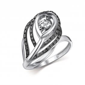 Кольцо из белого золота GRIGORIEV Г01-12-51131-13-00 с бриллиантом и чёрным бриллиантом Г01-12-51131-13-00 фото