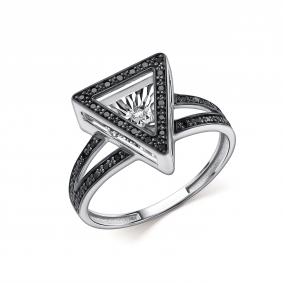 Кольцо из белого золота GRIGORIEV Г01-12-51237-13-00 с бриллиантом и чёрным бриллиантом Г01-12-51237-13-00 фото