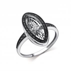 Кольцо из белого золота GRIGORIEV Г01-12-51241-13-00 с бриллиантом и чёрным бриллиантом Г01-12-51241-13-00 фото