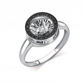 Кольцо из белого золота GRIGORIEV Г01-12-5478-13-00 с бриллиантом и чёрным бриллиантом Г01-12-5478-13-00 фото